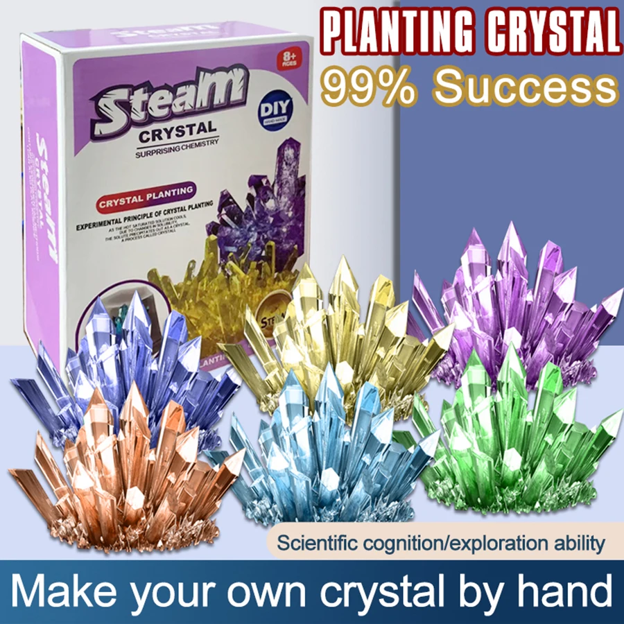 Crystal planting experiments, Science and education toys, DIY growable crystals, Color Random, Christmas/Halloween Gifts