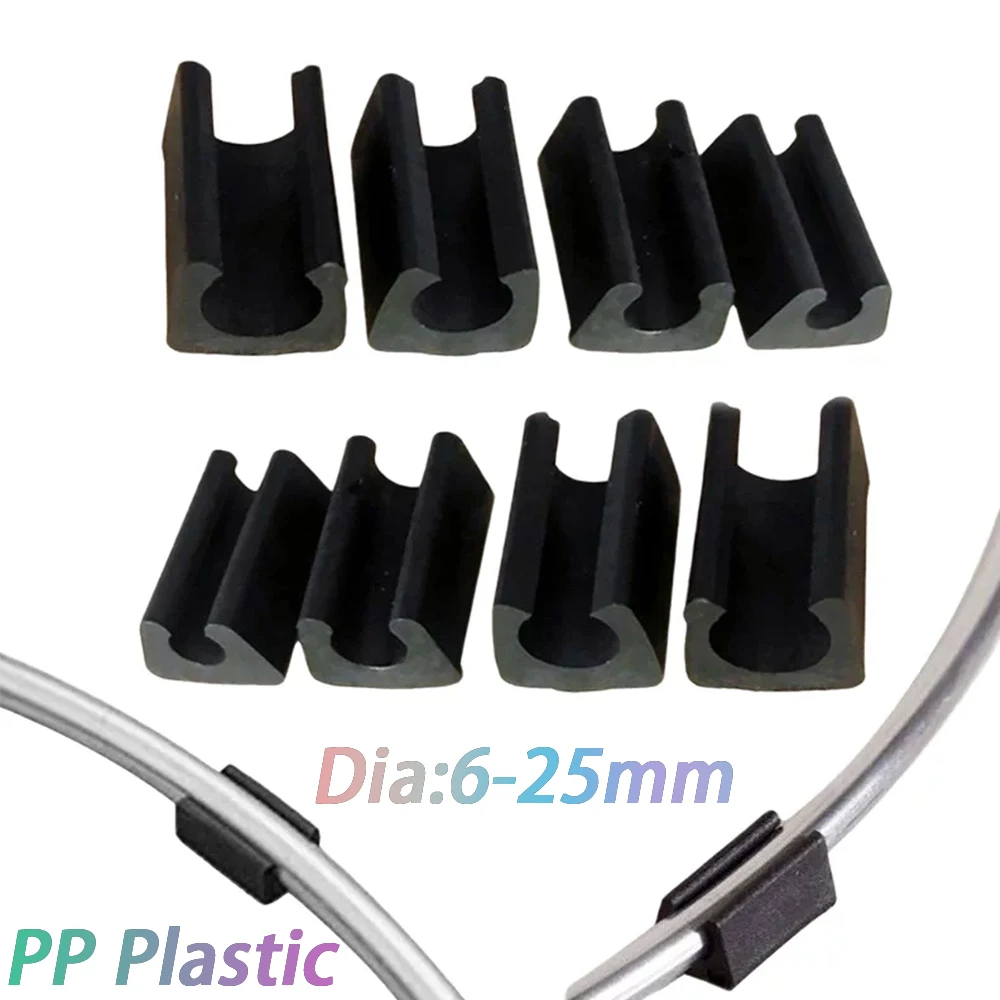 6-25mm Black/White PP Plastic Open Pipe Clamp Foot Pad U-shaped Chair Clip Anti Slip Pad Office Chair Foot Cover Anti-wear