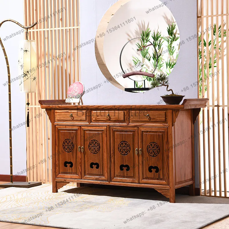 Chinese solid wood dining side cabinet living room hotel box tableware locker
