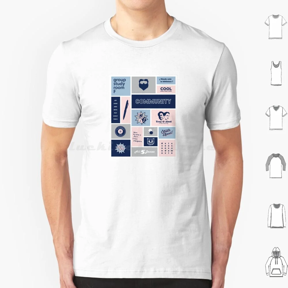 Community Collage Gray / Blue T Shirt Men Women Kids 6xl Community Six Seasons And A Movie 6 Seasons And A Movie Troy And Abed