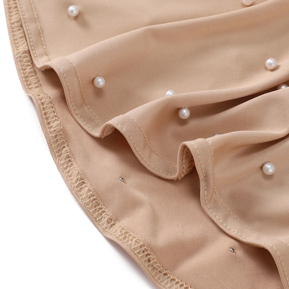 Nuevo Gorro Hijab con diamantes de imitación, cuentas elásticas, bufanda instantánea, diadema islámica, Jersey musulmán, cubierta Hijab, turbante