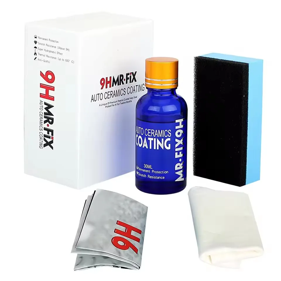

2026 9H Автомобильное окисление Жидкое керамическое покрытие Набор супергидрофобного стеклянного покрытия Полисиликсеган и нано материалы Уход Многоцветный H9