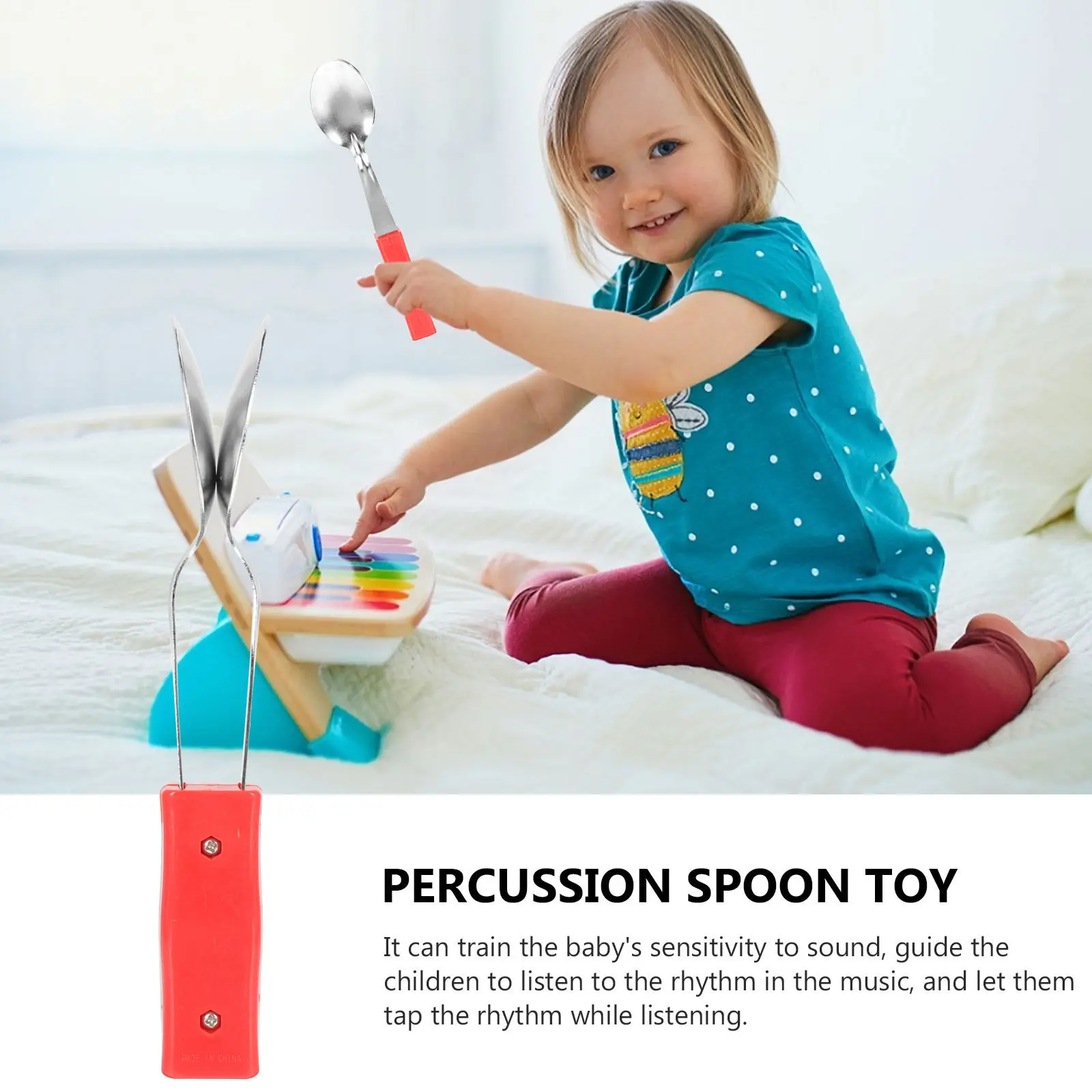 Musical Percussion Spoon Lightweight Kid Performance Instrument for Early Music Education and Rhythm Training Musical Spoon view 5