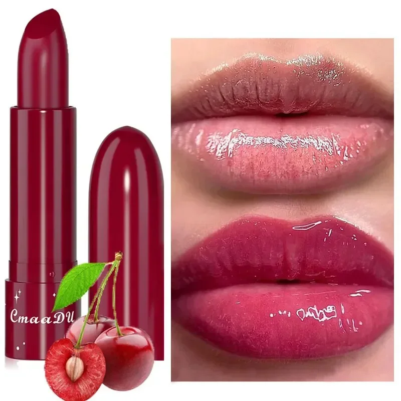 Geleia de cristal Bálsamo labial de frutas, hidratante duradouro, batons anti-secagem, reduzindo linhas labial, cuidados com lábios naturais, cosméticos