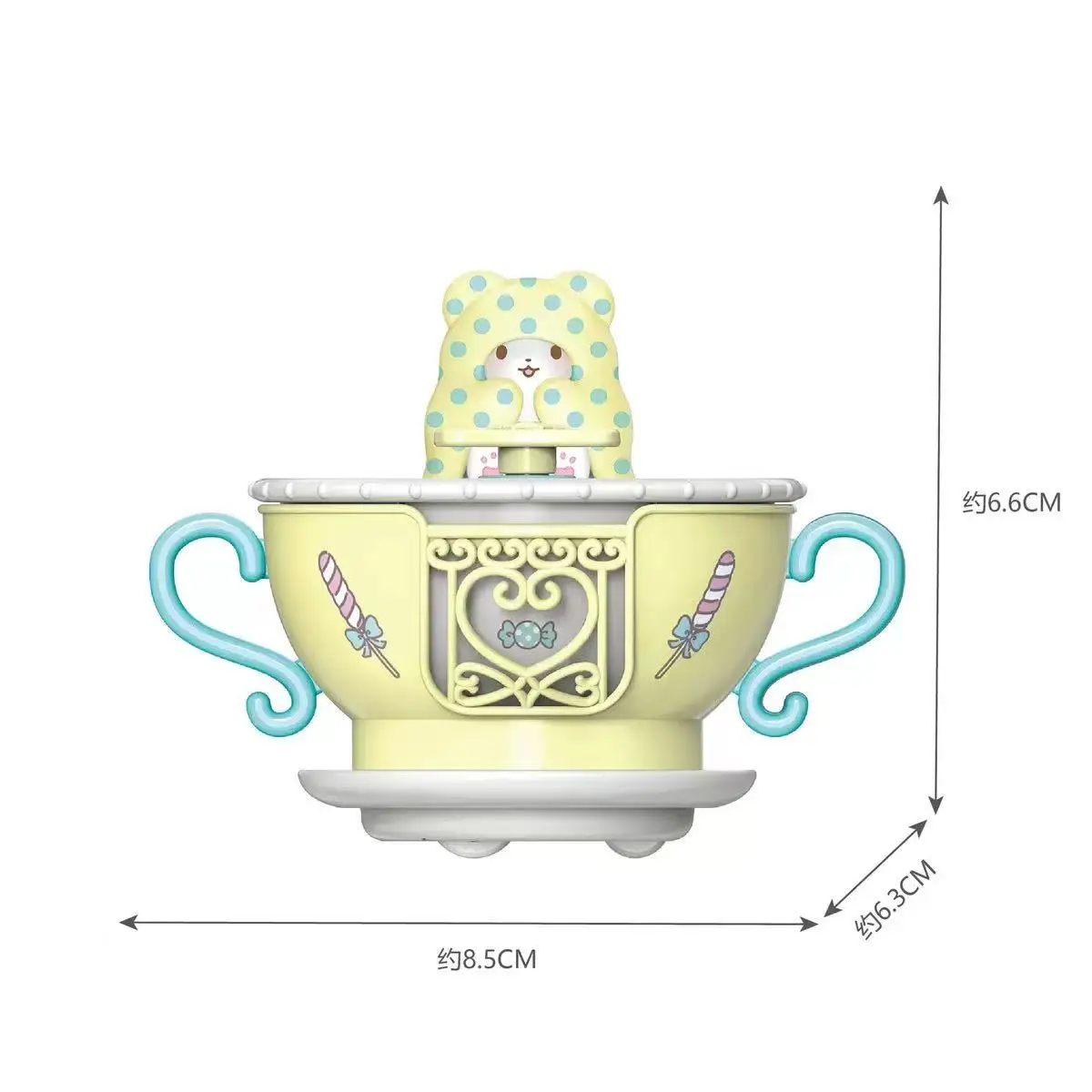 Sanrio família rotativa toque copo série kuromi cinnamoroll boneca artesanal montagem ornamento brinquedos das crianças presente de natal
