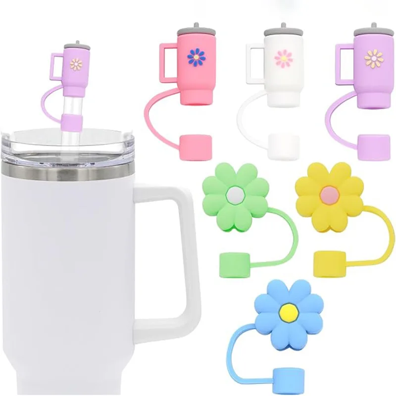 

10mm For Stanley Straw Cap Silicone Dust Stopper Dust Cap Colored Tea Cup Cap Straw Dust Cover Milk Tea Straw Cup Cap Accessorie