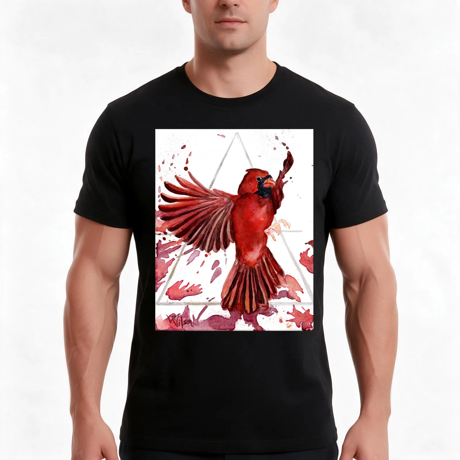 Air Cardinal T-Shirt, Summer Casual Cotton Tee, Oversized Streetwear Tops, Vintage Graphic Print, Loose Fit Short Sleeve