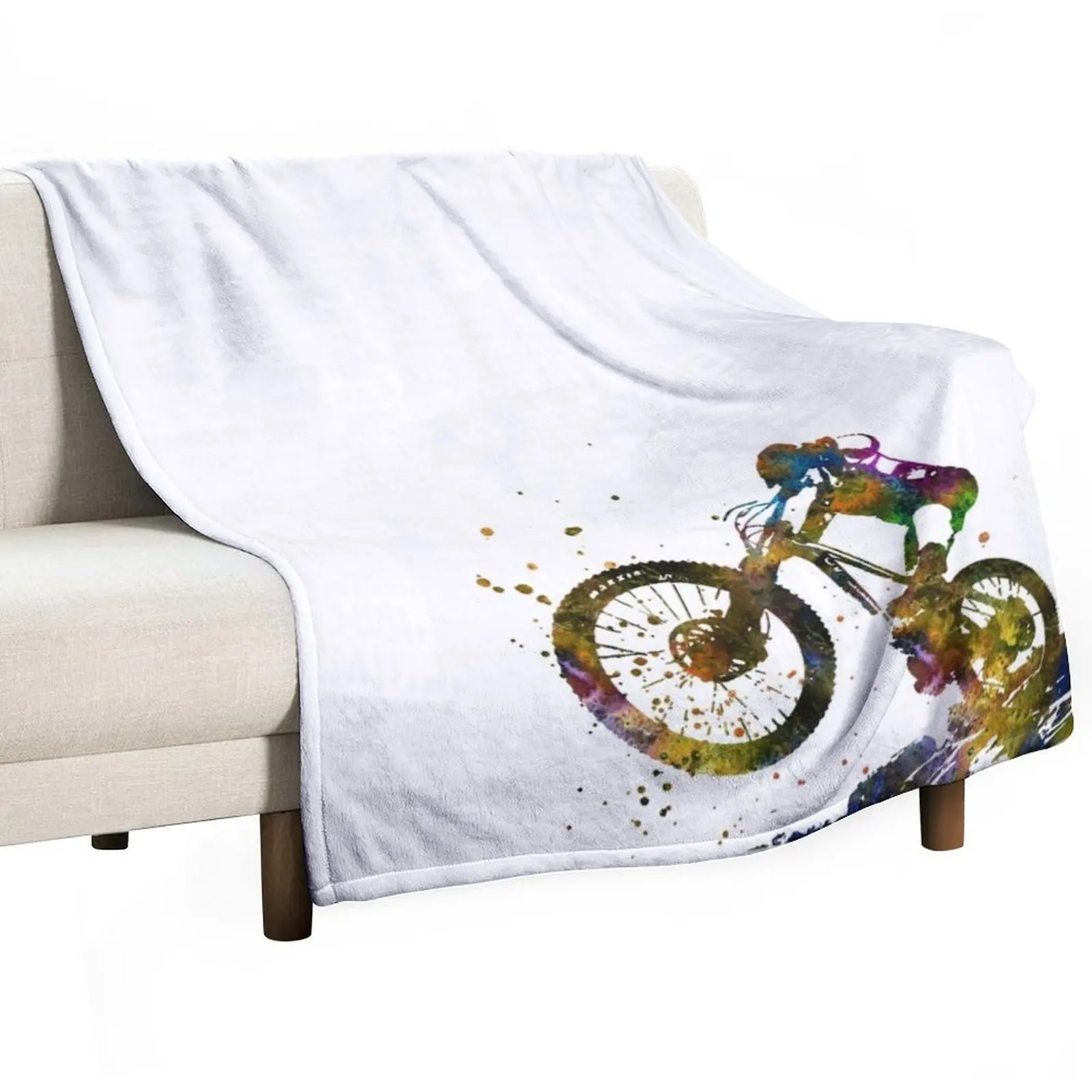 Mountain biking, mountain bike, sport Throw Blanket Blankets For Baby Flannel Designers halloween Blankets