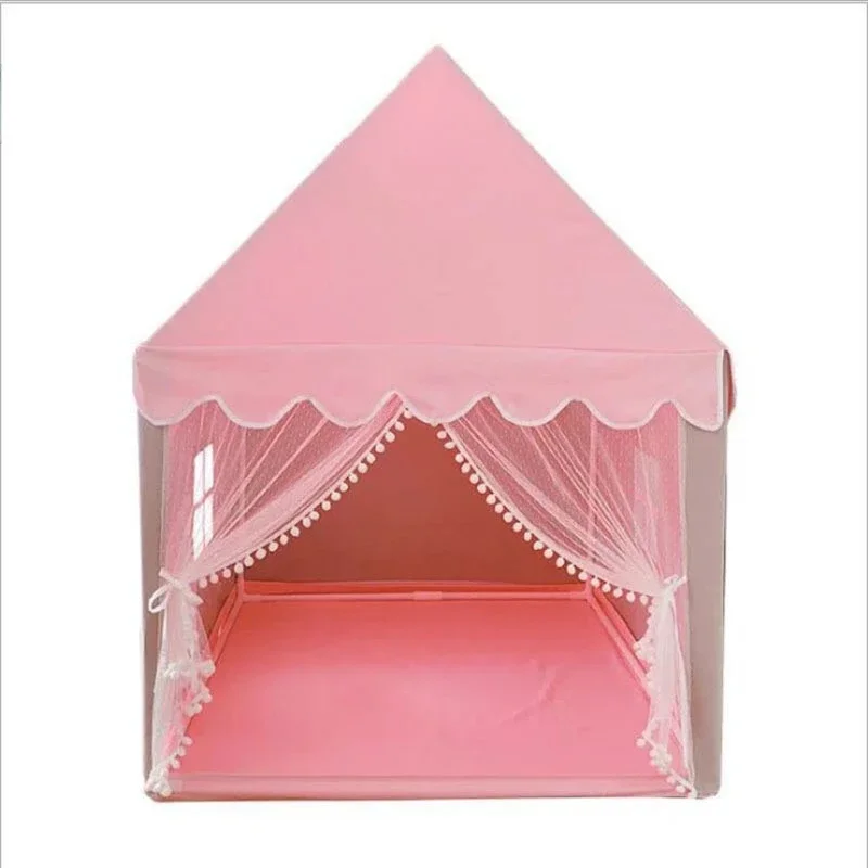 Tenda infantil portátil dobrável, tipi, casa de brincar para bebês, meninas grandes, rosa, princesa, festa, castelo, decoração de quarto infantil, dobrável