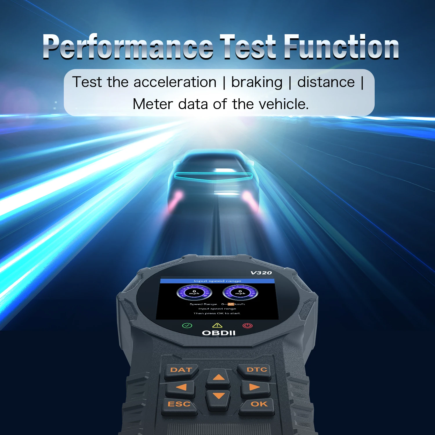 

V320 Advanced OBD2 Scanner for Vehicle Performance, Oxygen Sensor Testing, Auto Data Stream Fault Code Clearing, Diagnostic Tool