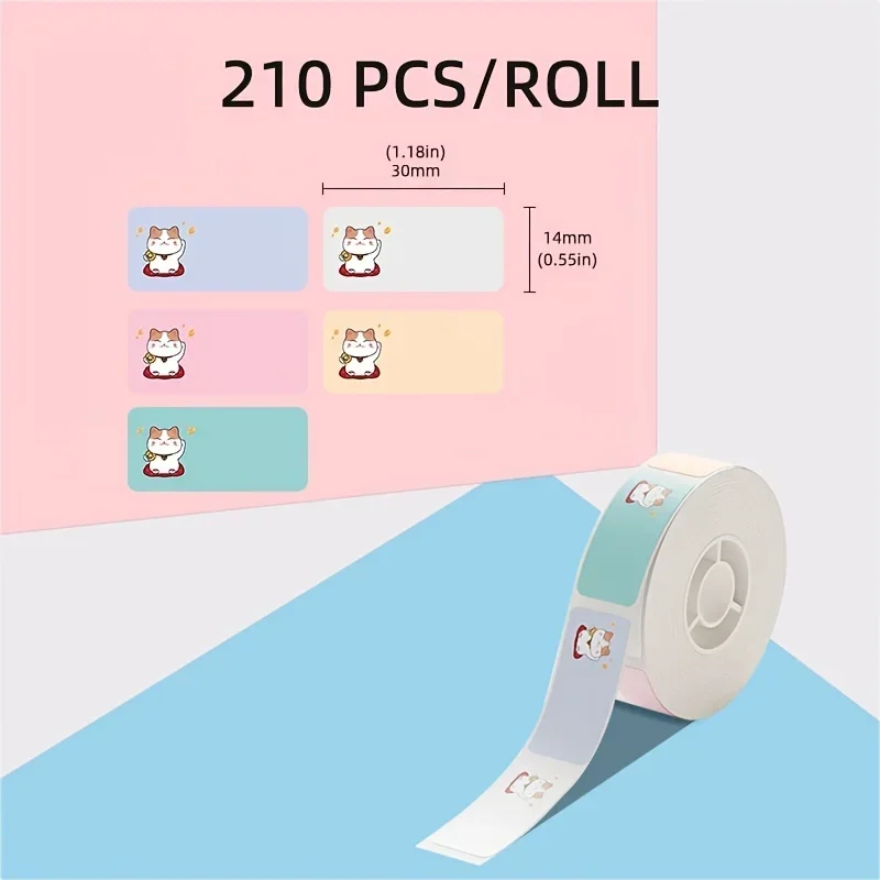 1Roll NIIMBOT D11/D110/D101 Cat And Dog Series Label Paper Cute Style Cute Series Thermal Label Paper Sticker