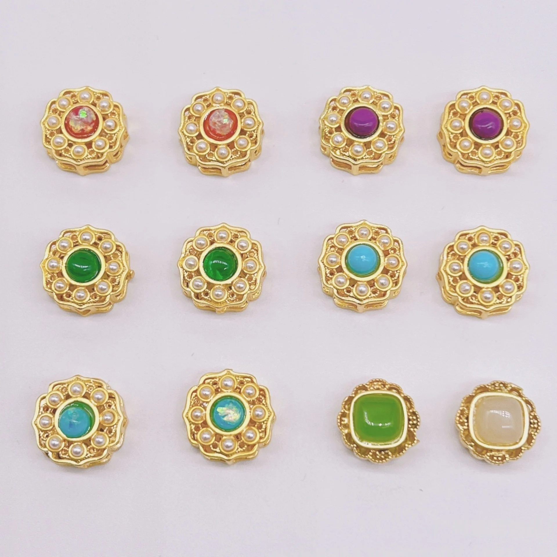 

7pcs Copper Gold Plated Jewelry Making Sand Gold Spacer Beads Handmade DIY Bracelet Necklace Loose Beads Accessories Wholesale