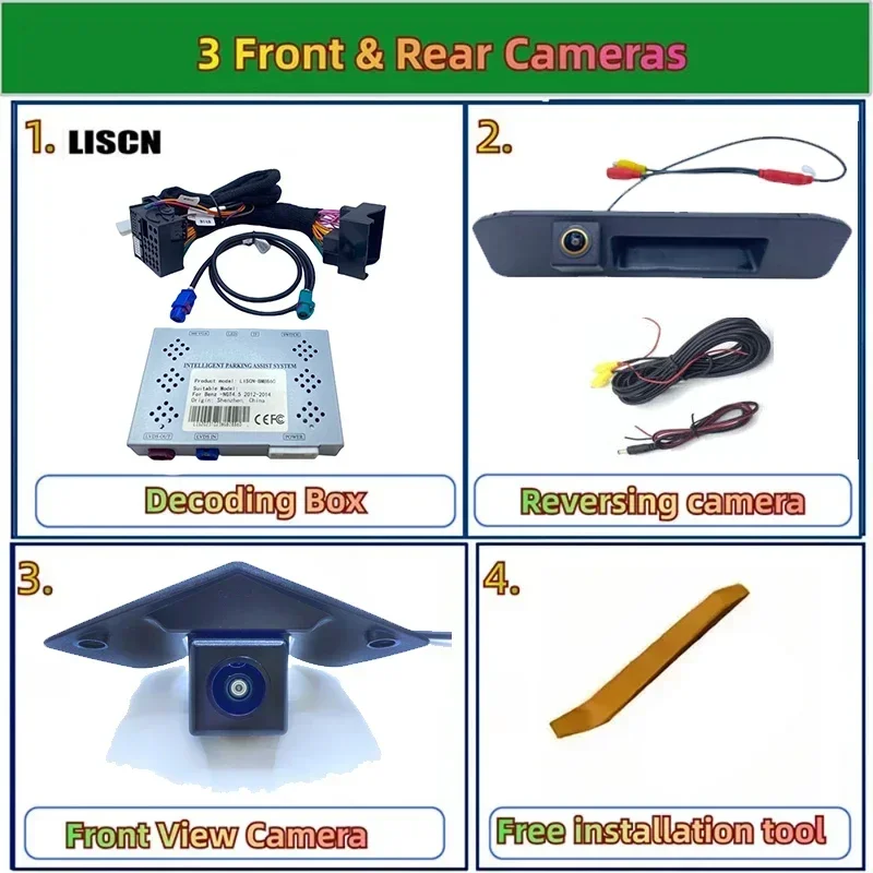 Reverse Camera Kit Special For Mercedes Benz Class A W176 A180 2012-2018 Original Screen Plug & Play HD Front Rear View Camera image 3