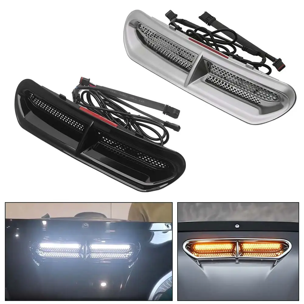 

For Harley Touring Street Electra Glide Ultra Limited Classic LED Fairing Vent Light Motorcycle Flowing Running Turn Signal Lamp