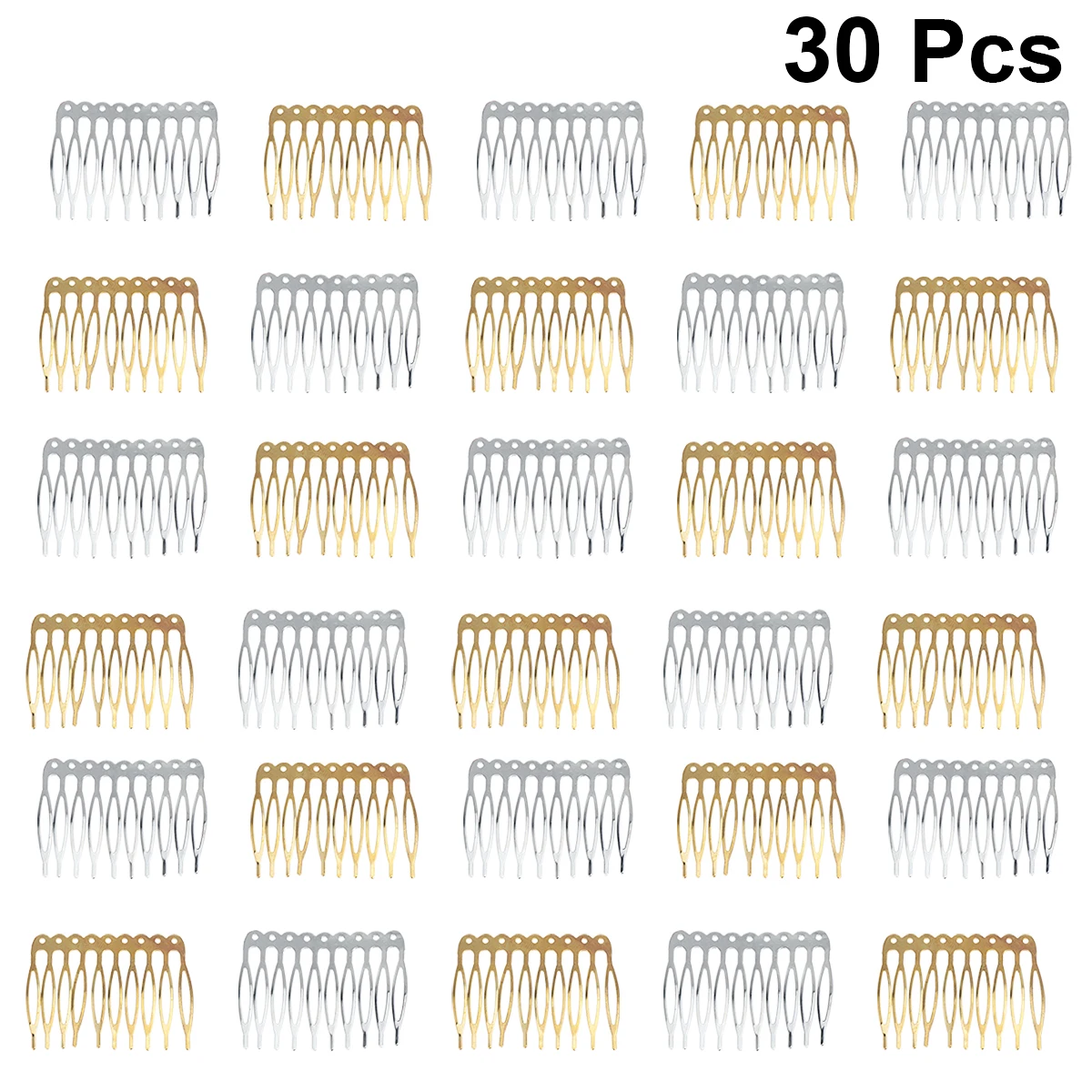 

30pcs Alloy Inserted Combs Simple Hair Side Combs Lightweight Elegant Headpiece For Wedding Party Prom Women Lady 10 Teeth
