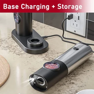 USB Rechargeable Electric Salt and Grinder Pepper, Adjustable Coarsenss, Rechargeable Mill, Battery Food, Gadget Kitchen 10 Main Sales Paste Paste - №4