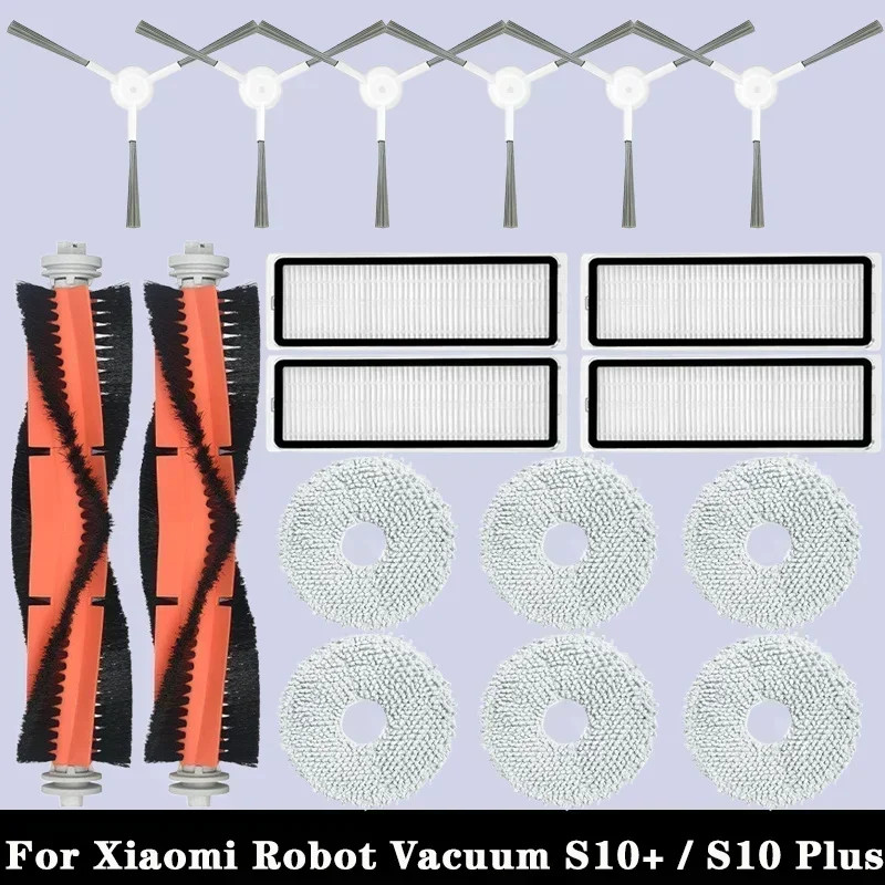 

Аксессуары для робота-пылесоса Xiaomi S10 + / S10 Plus, основная боковая щетка, Hepa фильтр, Швабра, тряпичная ткань, запасные части