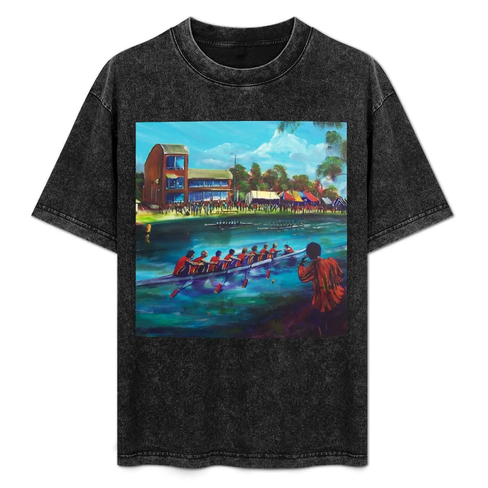 

Head of the River Nagambie VIC - artist Bob Gammage T-Shirt Plus Size Gym Sports T-Shirt