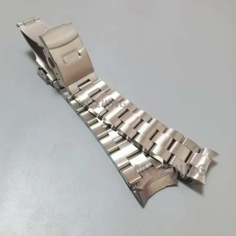 22mm Silver Solid End Link 316L Brushed Stainless Steel Curved End Oyster Watch Band Strap for SKX007 Watch Replace Bracelet