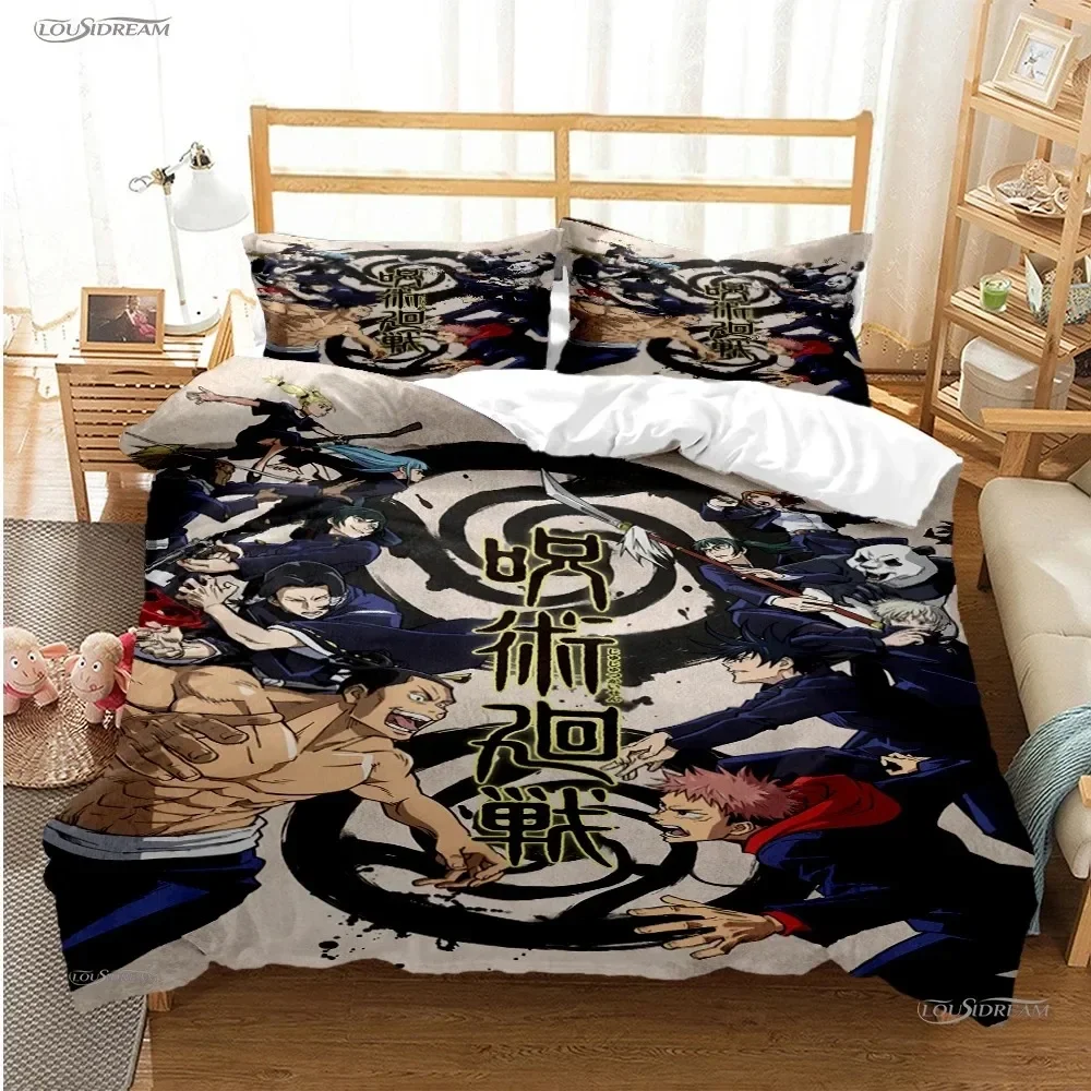 Cartoon Anime Jujutsu Kaisen Duvet Cover Comforter Bedding set Soft Quilt Cover and Pillowcas for Teens SingleDoubleQueenKing