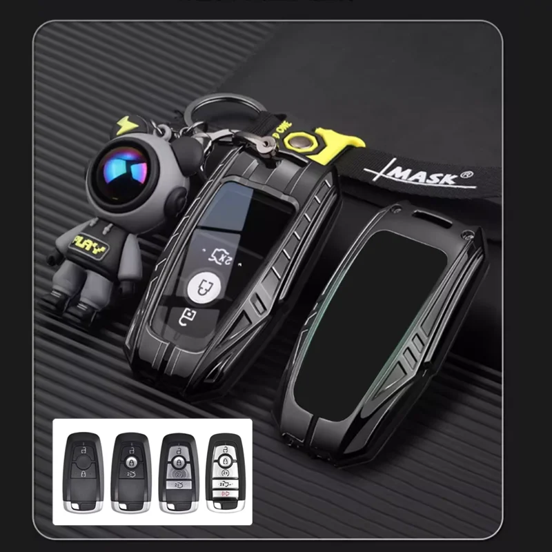 

Zinc Alloy for Ford Fusion Mustang Explorer F150 F250 F350 EcoSport Edge S-MAX Ranger Mondeo Car Key Case Cover Back Has Text