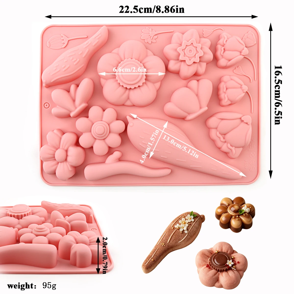 Nature-Themed, Birdsong and Floral Scent Silicone Baking Mold, Non-Stick and Easy to Demold, Food-Grade Silicone, Can Be Used to Make Cupcakes, Chocolate, Cake Decorations, and Other Baked Goods, Home Baking, Baking Gifts, DIY for Beginners