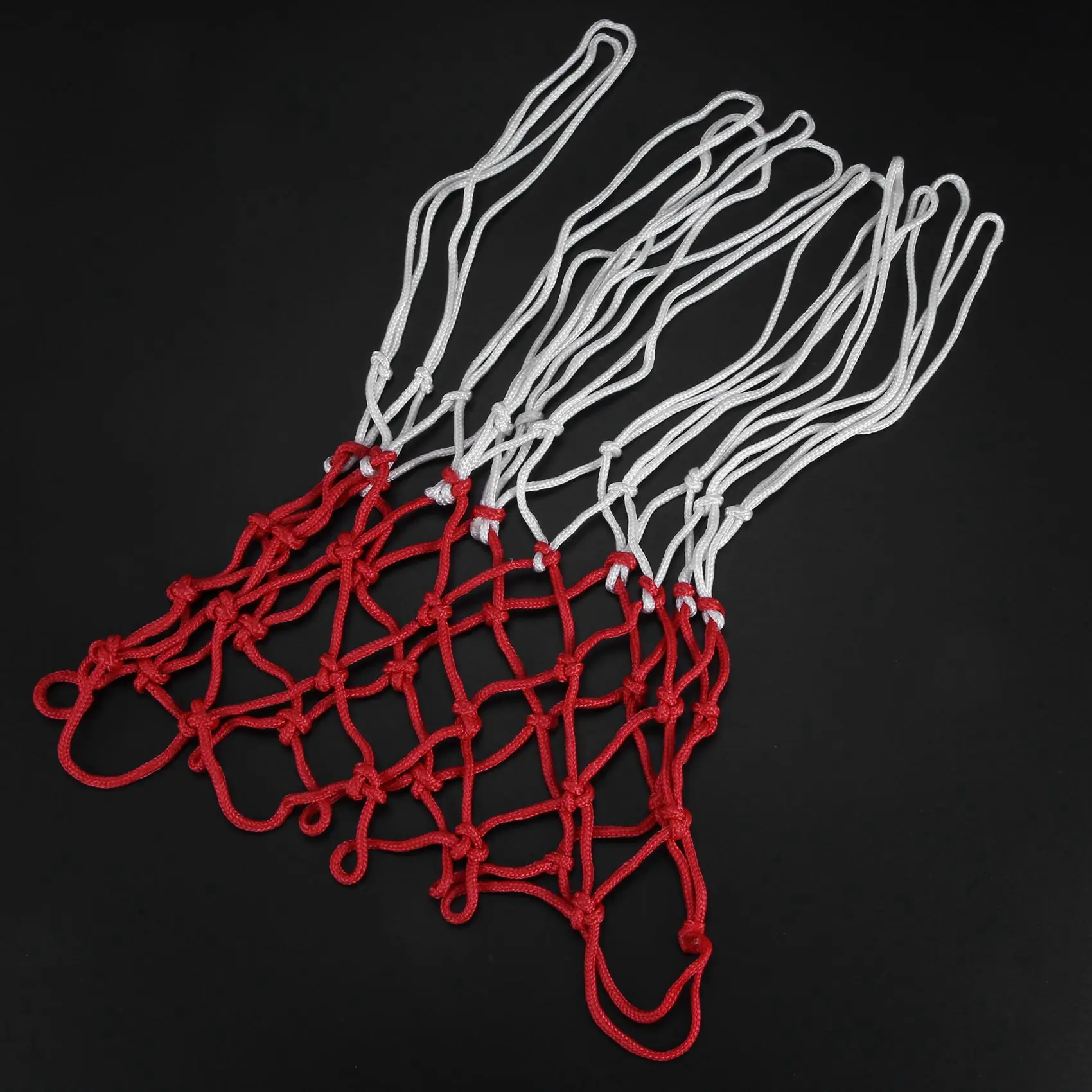 B93B-4 Stück professionelles, robustes Basketballnetz, passend für Standard-Innen- oder Außenfelgen – Weiß, 12 Schlaufen