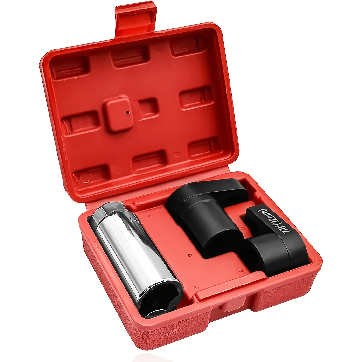 3Pcs O2 Oxygen Sensor Socket Wrench Set, 7/8 Inch 22mm Offset Removal Tool Kit for Auto Car Repair and Vacuum Switch Socket