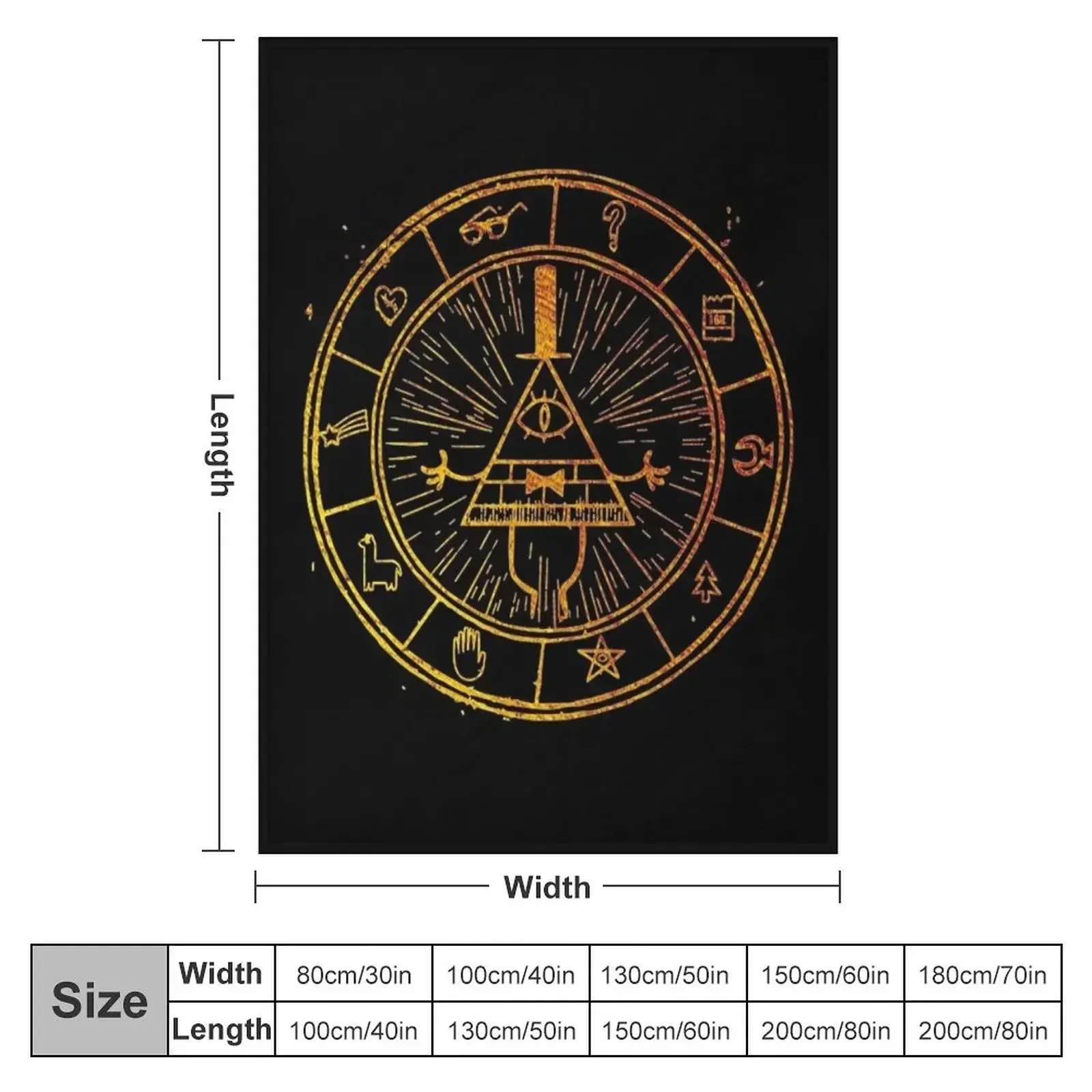 The Bill Cipher Wheel Throw Blanket Bed covers Flannels Stuffeds halloween Blankets