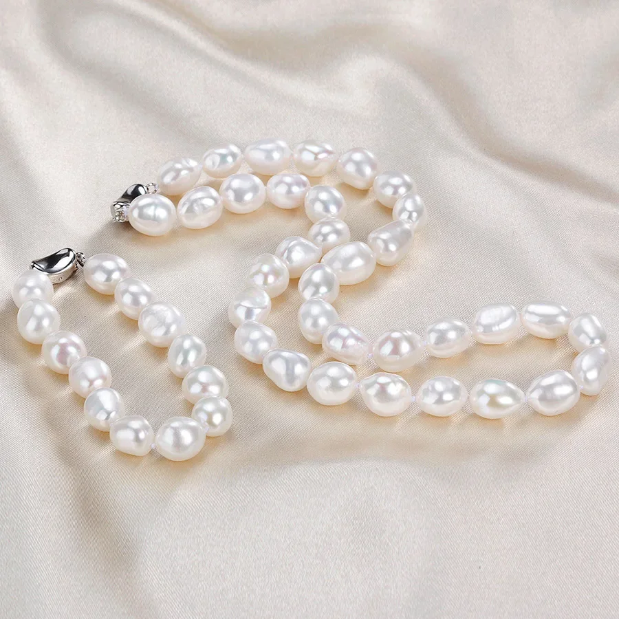 HENGSHENG Real White Natural Baroque Pearl Necklace&Bracelet Jewelry Sets 7-8mm Freshwater pearl Jewelry For Women Gift New.