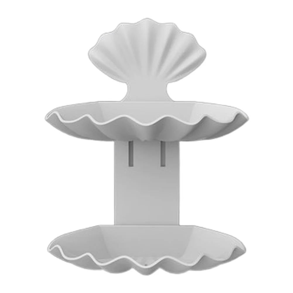 Two Level Ventilated Soap Dish for Bathroom with Drainage Design Sticky Mount No Drill ABS PP 15.5x8.2x20cm White or Gray