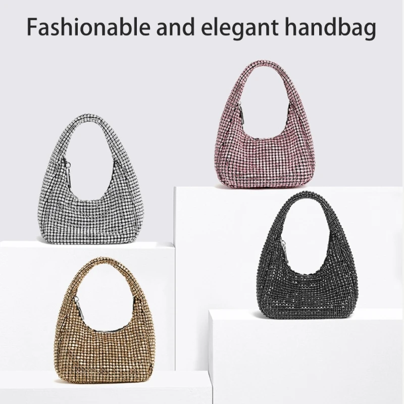 Mini Tote Bag Women Blingbling Purse Crystal Clutch Handbags Wedding Purse for Party Proms