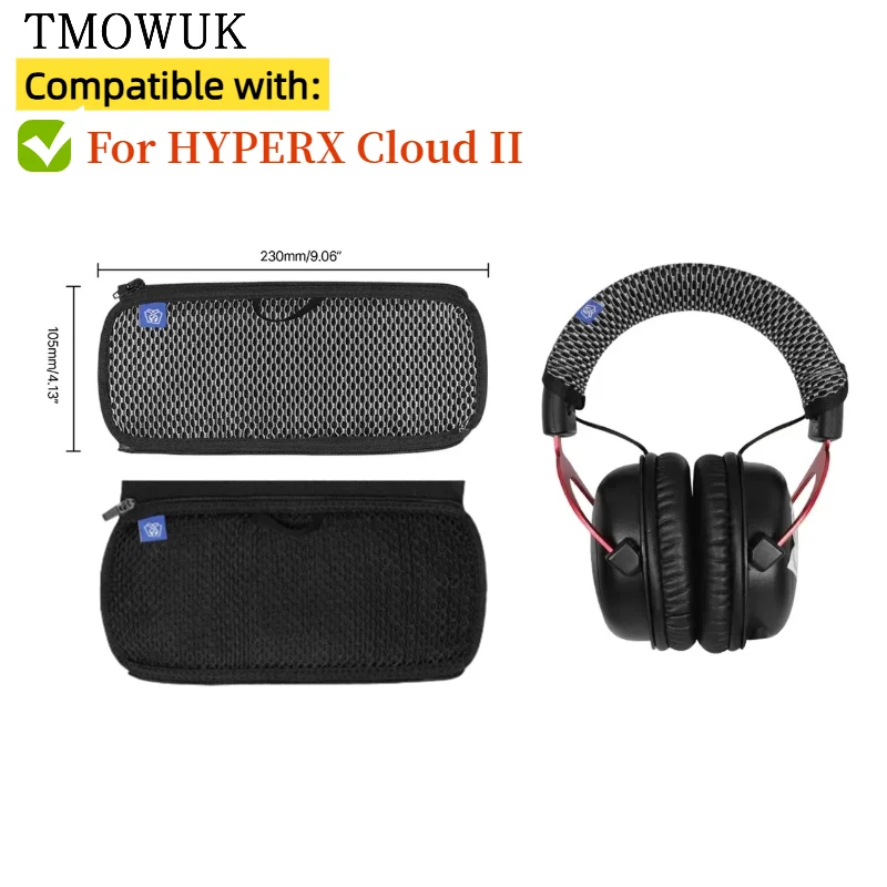 

Headband Cover For HYPERX Cloud II Headphone Head Beam Breathable Mesh Cloth Zipper