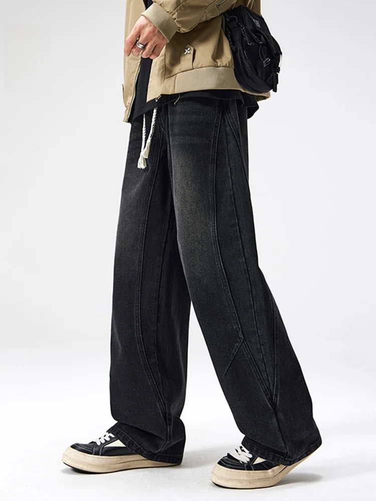 

Men's Straight Leg Jeans Summer Trendy High Street Waed Loose Fit Dstring Cotton Polyester Blend Youthful Sle