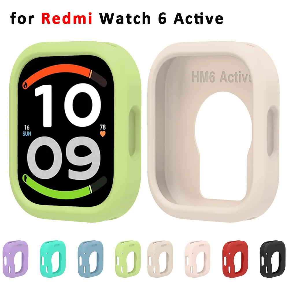 Watch Cases for Redmi Watch 6 Active Watch Bumper Soft Silicone Cover for redmi watch6 active Protector Candy color Shell