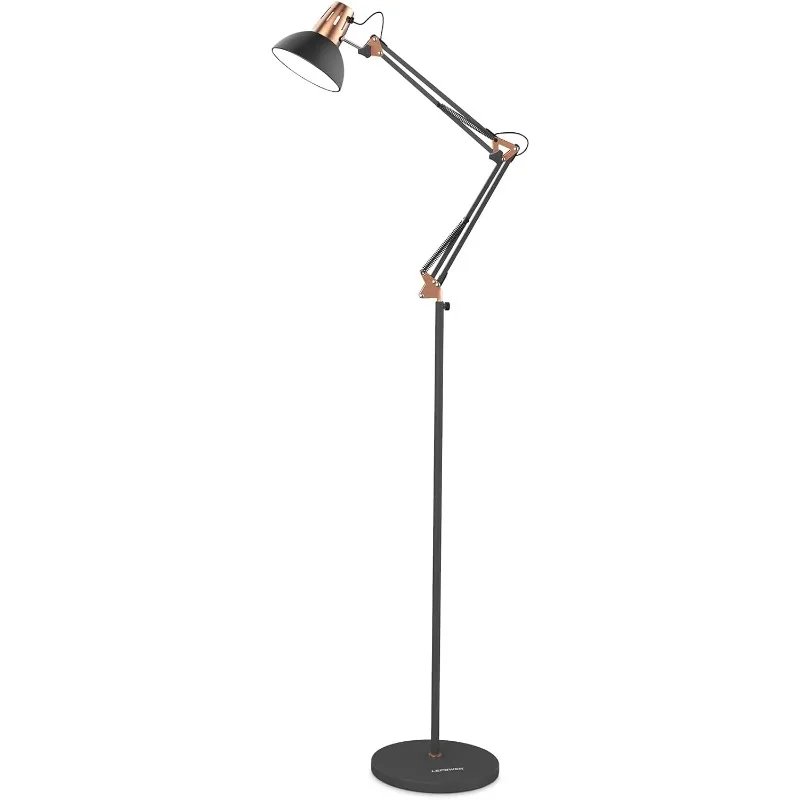 

Metal Floor Lamp, Adjustable Architect Swing Arm Standing Lamp with Heavy Duty Base, Eye-Caring Reading/Drawing Lamp