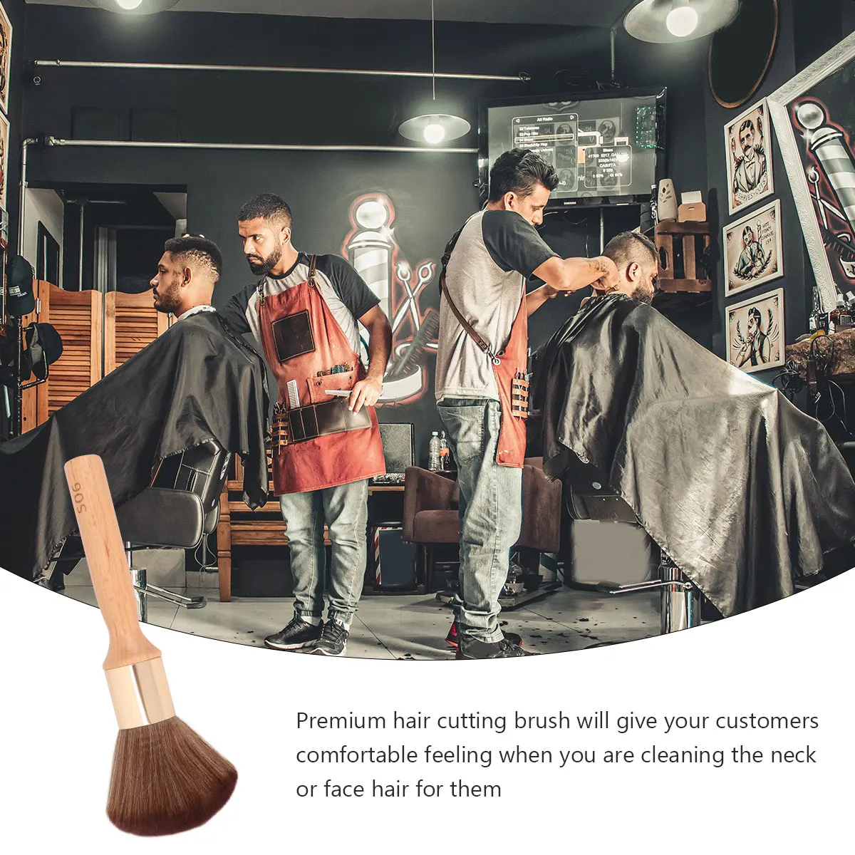 

Salon Neck Duster Hair Cutting Brush Premium Material Durable Comfortable for Barbershop and Personal Use Neck Duster