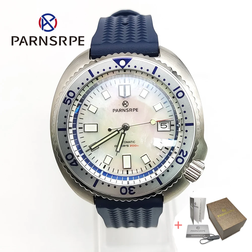 PARNSRPE Diver\'s Luxury Men\'s Watch Small Abalone Automatic Mechanical Japan NH35 Movement Aseptic Dial Sapphire Glass 21