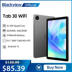 Blackview Tab 30 планшет с 10,1-дюймовым дисплеем, ОЗУ 6 ГБ, ПЗУ 64 ГБ, Android 13