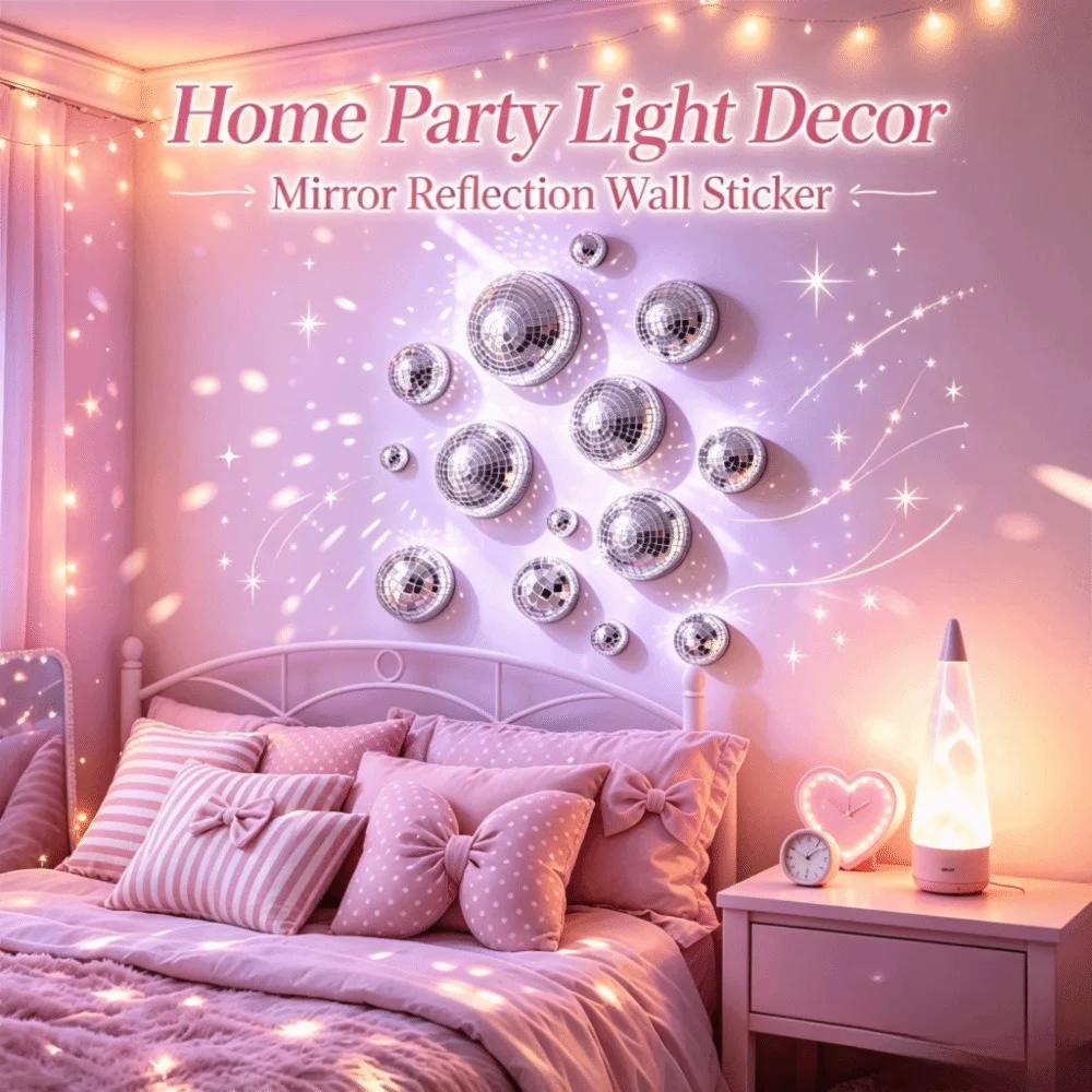 Silver Disco Mirror Ball Reflective Surface Mirror Finish Mirror Half Ball Disco Wall Decor