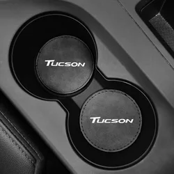 Hyundai Tucson Nx4 ix JM TL 2008 2016 2017 2019 2020 2022 2PCS 자동차 코스터 컵 슬롯 병 홀더 미끄럼 방지 패드 스웨이드 매트