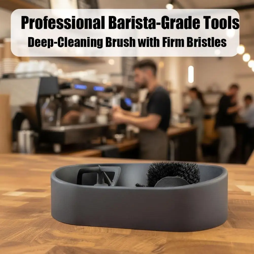 Portafilter Holder Brush Set Espresso Brush Electric Automatic Portafilter Cleaner Station Stainless Steel for 51/53/58mm
