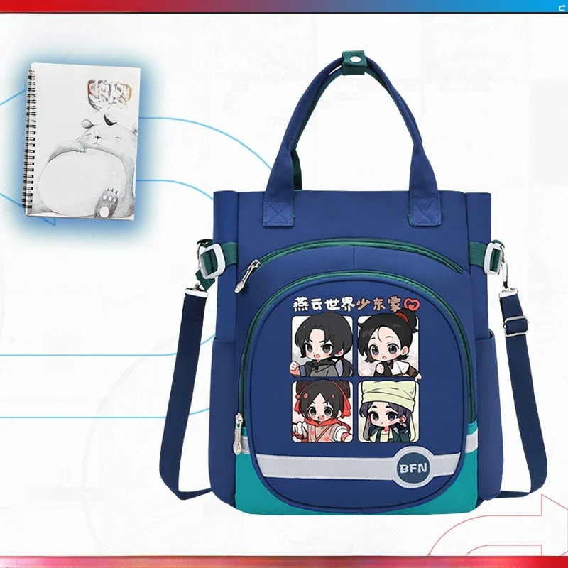 حقيبة ظهر مدرسية كبيرة السعة للطلاب، حقيبة يد بحزام كتف واحد، حقيبة ظهر ناعمة للشباب بسحاب، للاستخدام اليومي بشكل مربع #3