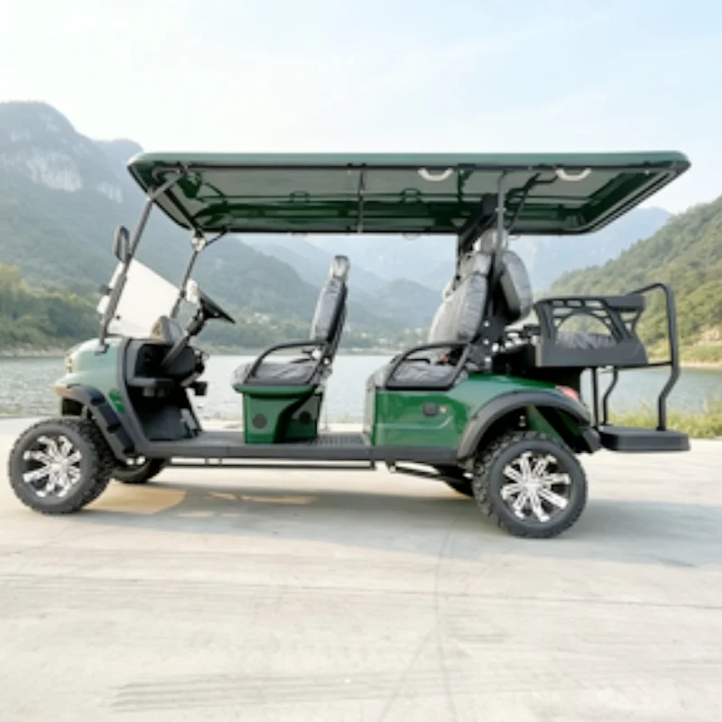 New Popular Off-Road Electric Golf Cart Lithium Battery 8-Seater Sightseeing Club Car Seat With Headrest Bumper Off-Road Tires