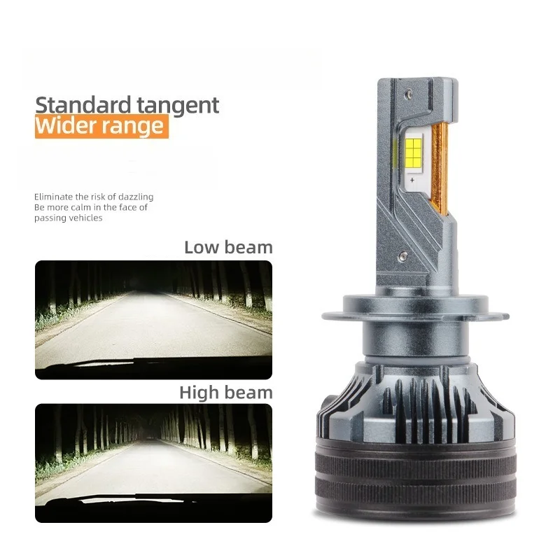 Q7 Triple Copper Tube High Brightness Car LED Headlight H7 LED H4 LED White Light 180W Bi-Beam H11 Laser Front Fog Lamp Upgrade