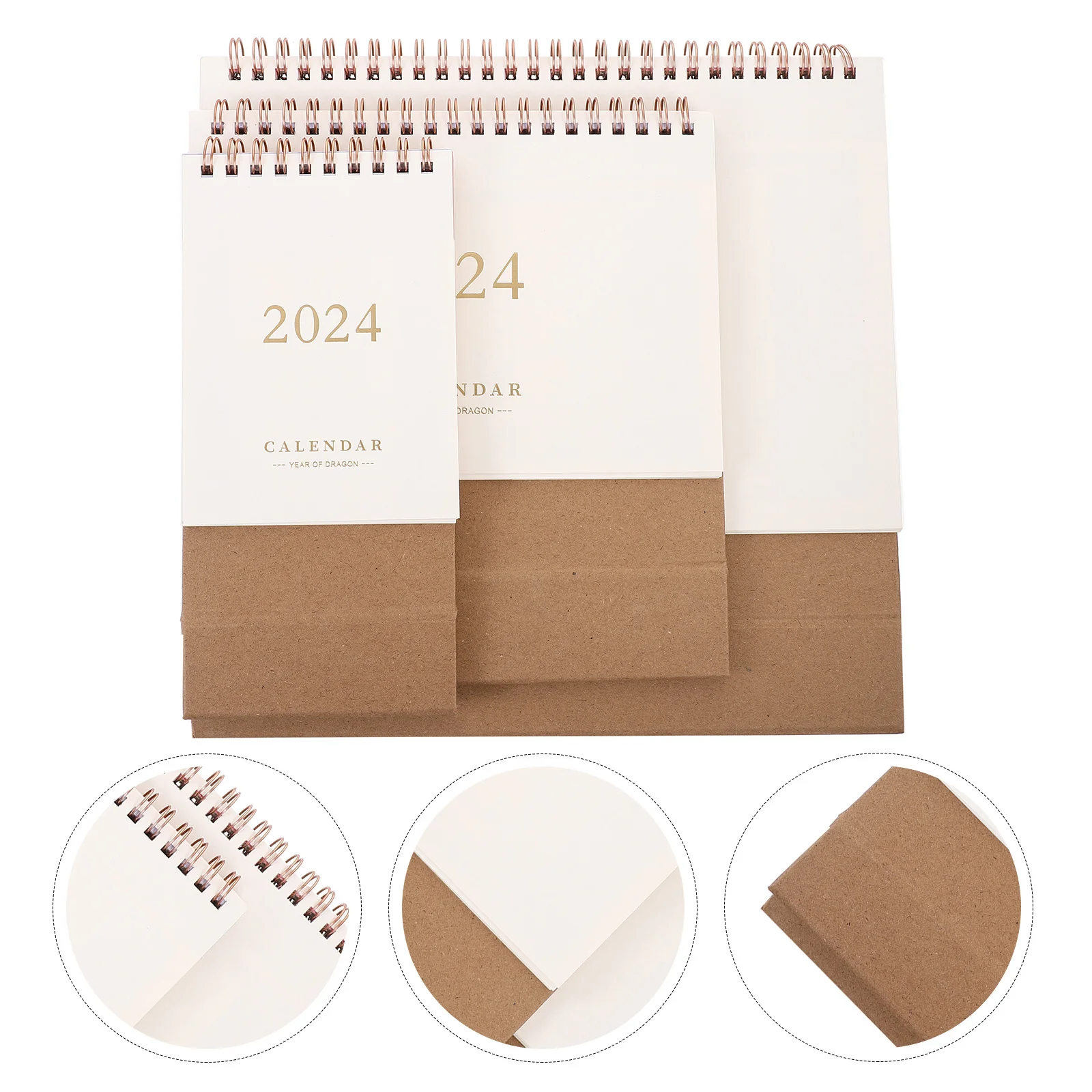 

3Pcs Minimalist Desk Calendars Clear Prints Flip Calendar Standing Desktop 2023 2024 Office Home Decoration Desk Calendar