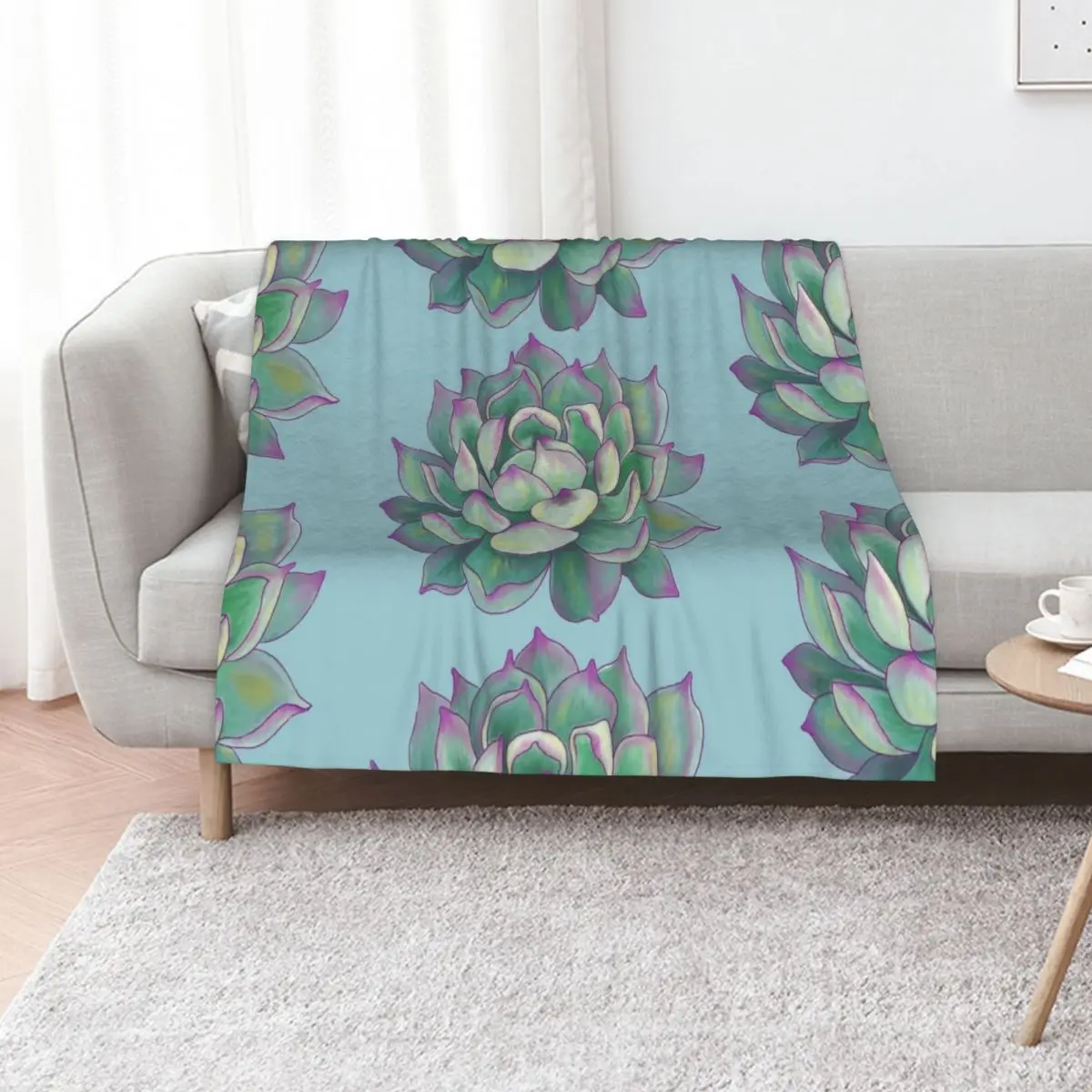 

Succulent plant Throw Blanket Luxury Brand Bed Fashionable decorative Bed linens Blankets
