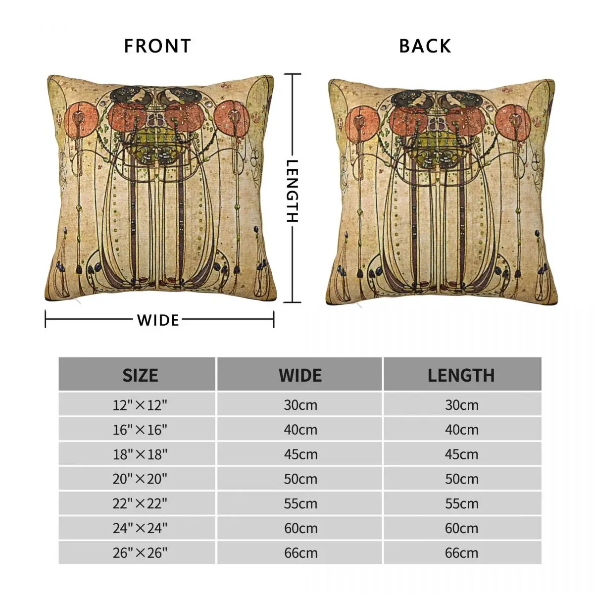 Charles Mackintosh The Wassail Square Pillowcase Polyester Linen Velvet Printed Zip Decorative Car Cushion Cover