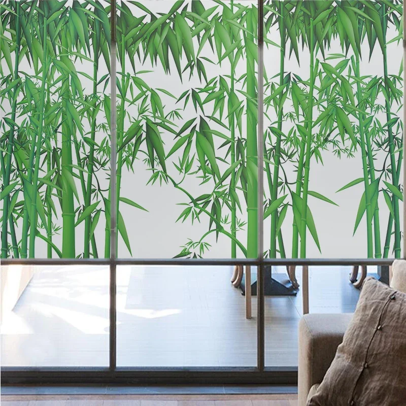 Bamboo Window Film Privacy Sticker UV Blocking Window Coverings Window Tint for Homedecor