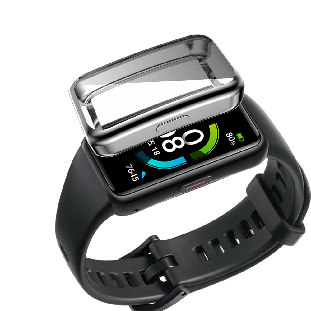 Plated TPU Full Screen Protector Case Protective Cover For Honor Band 6 Huawei Band 6